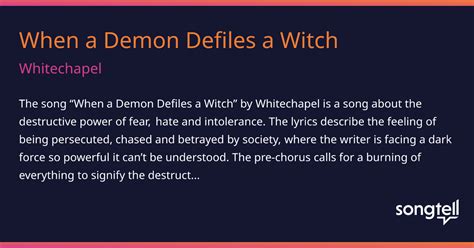 When a demon defiles a wjtch